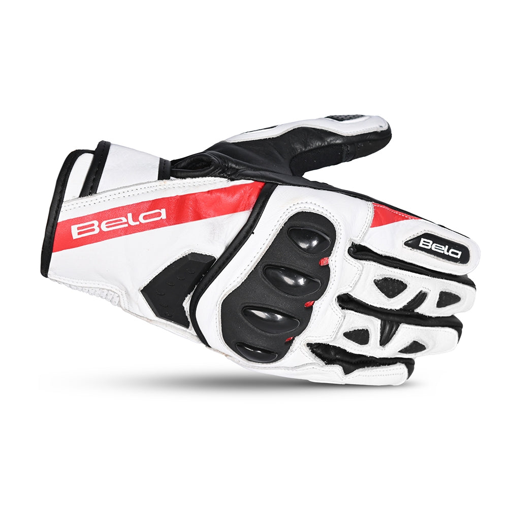 BELA - Guante Piel Blast Man Negro/Blanco/Rojo - SECURTEX MOTOR S.L (t/a MaximoMoto)