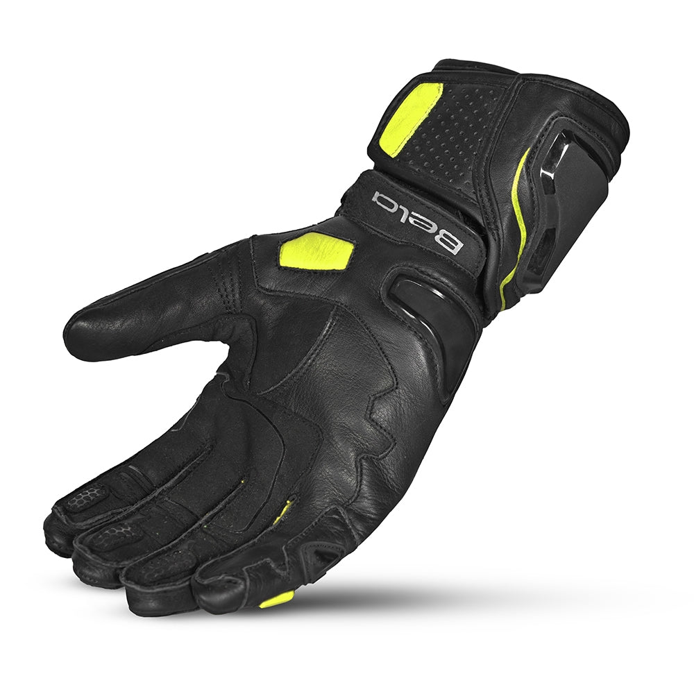 BELA - Guante Piel Venom RS Racing Man Negro/Amarillo Fluor - SECURTEX MOTOR S.L (t/a MaximoMoto)