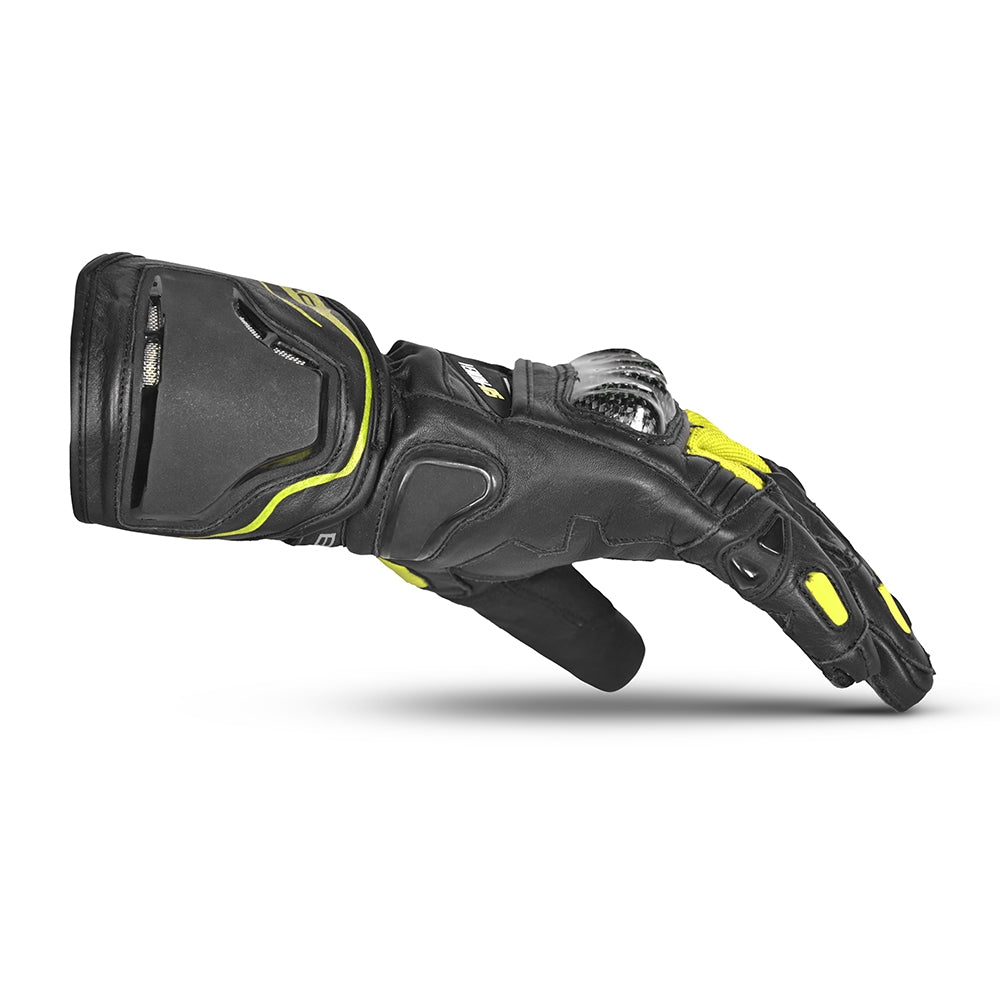 BELA - Guante Piel Venom RS Racing Lady Negro/Amarillo Fluor - SECURTEX MOTOR S.L (t/a MaximoMoto)