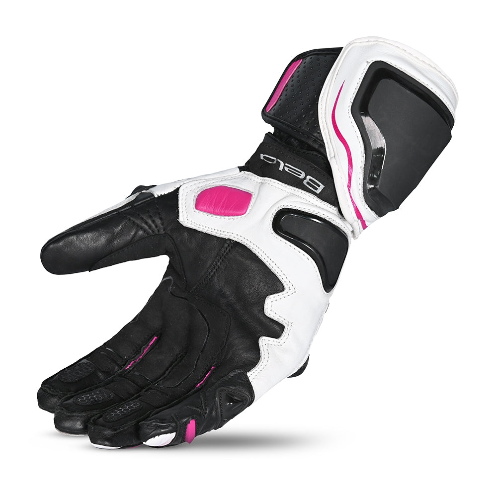BELA - Guante Piel Venom RS Racing Lady Blanco/Negro/Rosa - SECURTEX MOTOR S.L (t/a MaximoMoto)