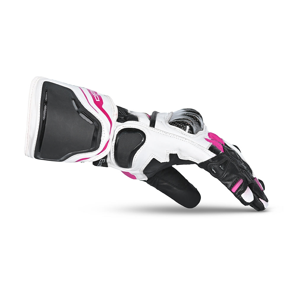 BELA - Guante Piel Venom RS Racing Lady Blanco/Negro/Rosa - SECURTEX MOTOR S.L (t/a MaximoMoto)