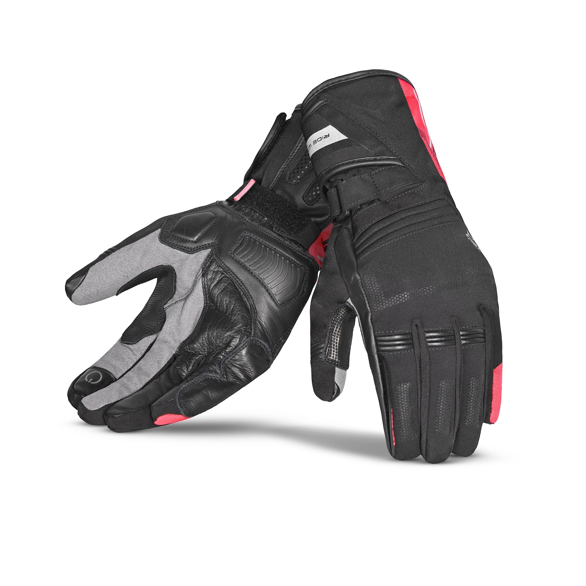 BELA - Guante Piel Iglo Winter WP Negro/Rojo Fluor - SECURTEX MOTOR S.L (t/a MaximoMoto)