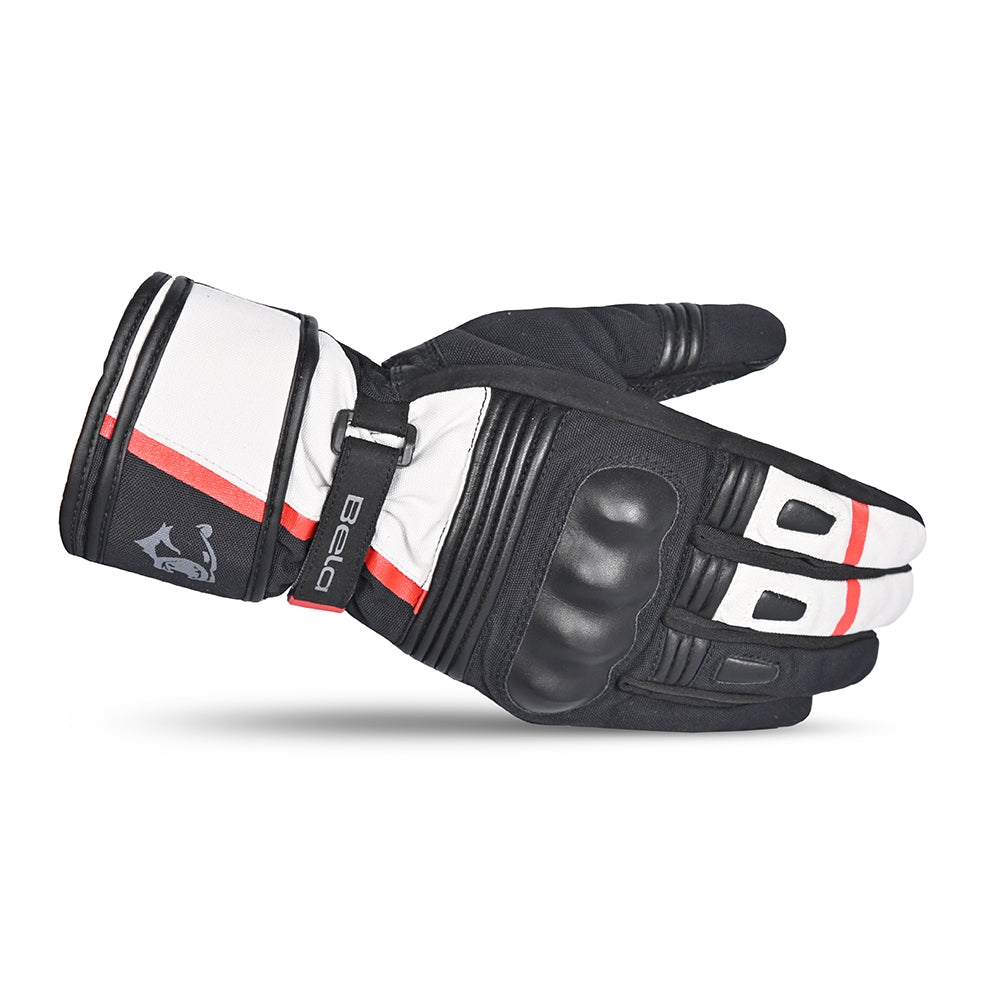 BELA - Guante Piel Ice Winter WP Negro/Blanco/Rojo - SECURTEX MOTOR S.L (t/a MaximoMoto)