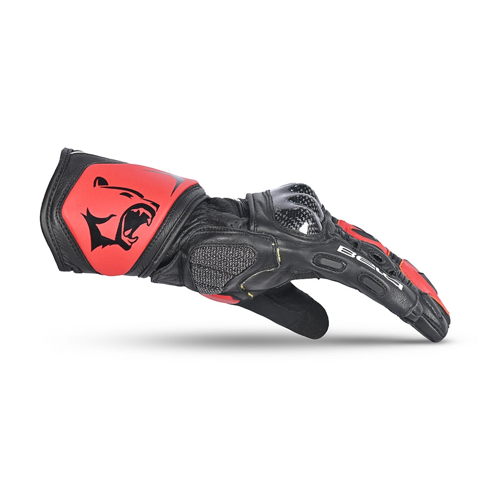 BELA - Guante Piel Rocket Long Negro/Rojo - SECURTEX MOTOR S.L (t/a MaximoMoto)