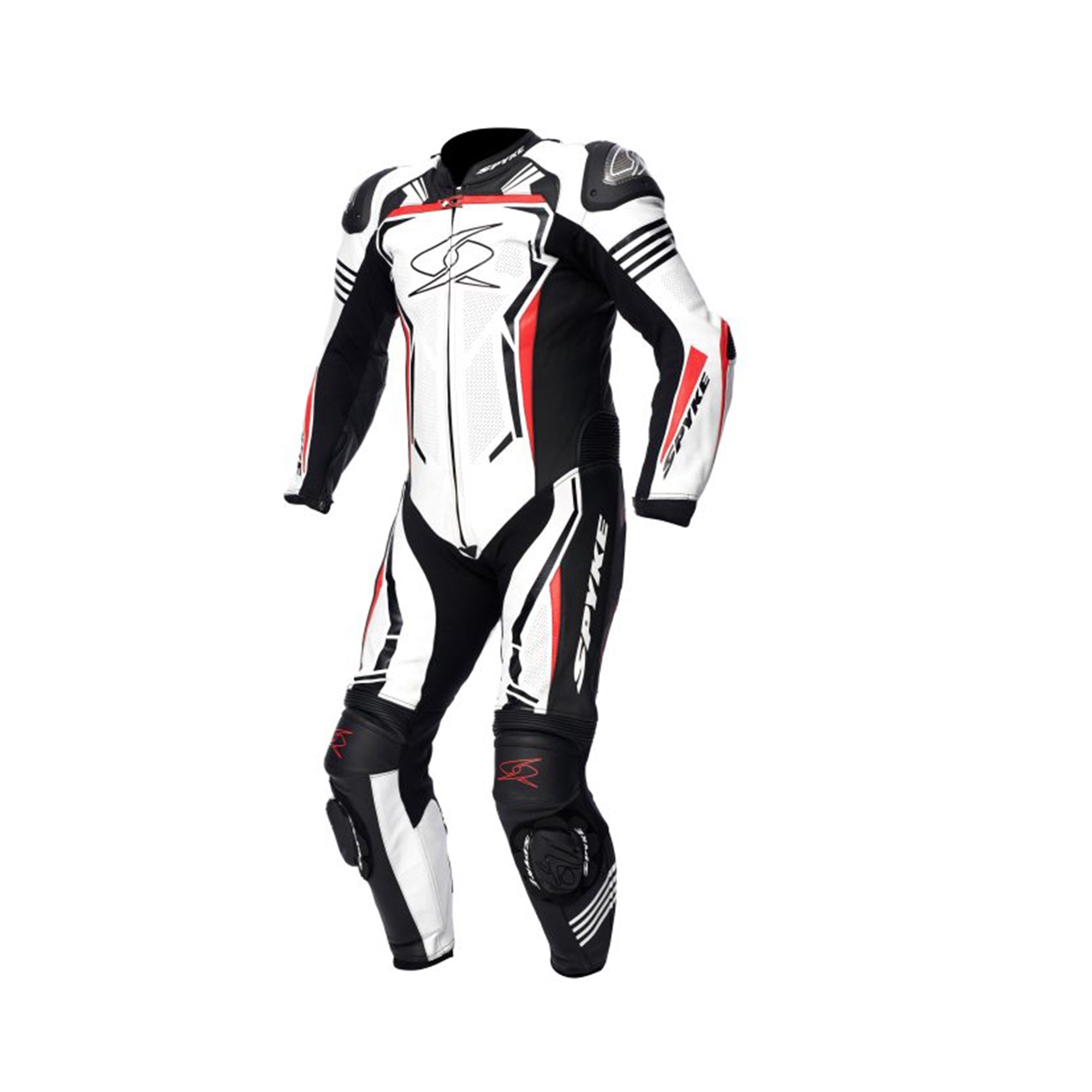 SPYKE - ASSEN RACE 2.0 1PC SUIT WHT/BLK/RED FLUO - Mono