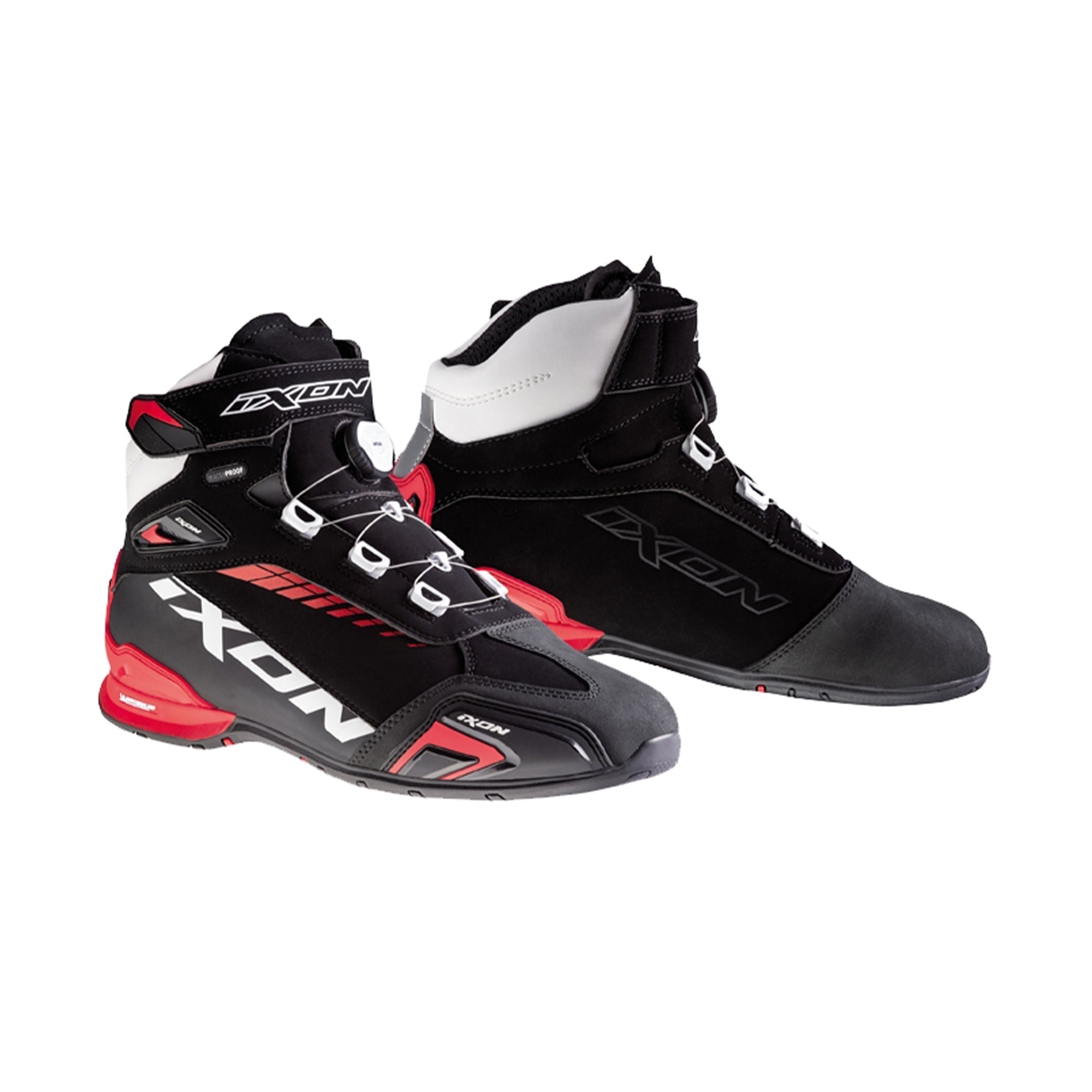 IXON- BOTAS BULL WP BLACK/WHITE/RED - SECURTEX MOTOR S.L (t/a MaximoMoto)