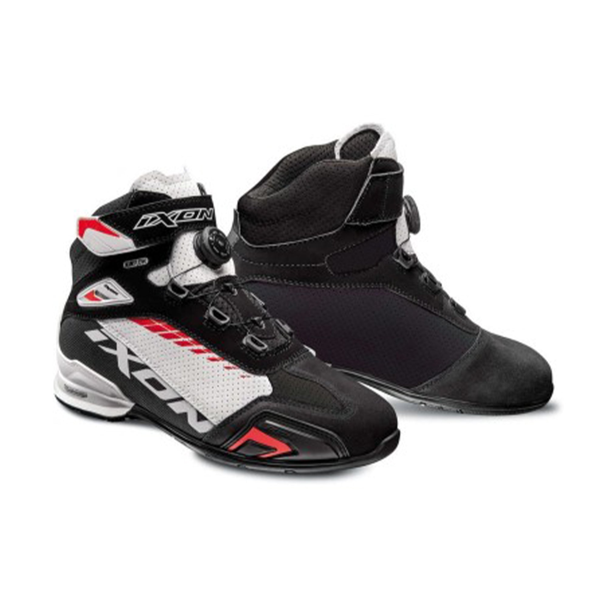 IXON- BOTAS BULL VENTED BLACK/WHITE/RED - SECURTEX MOTOR S.L (t/a MaximoMoto)