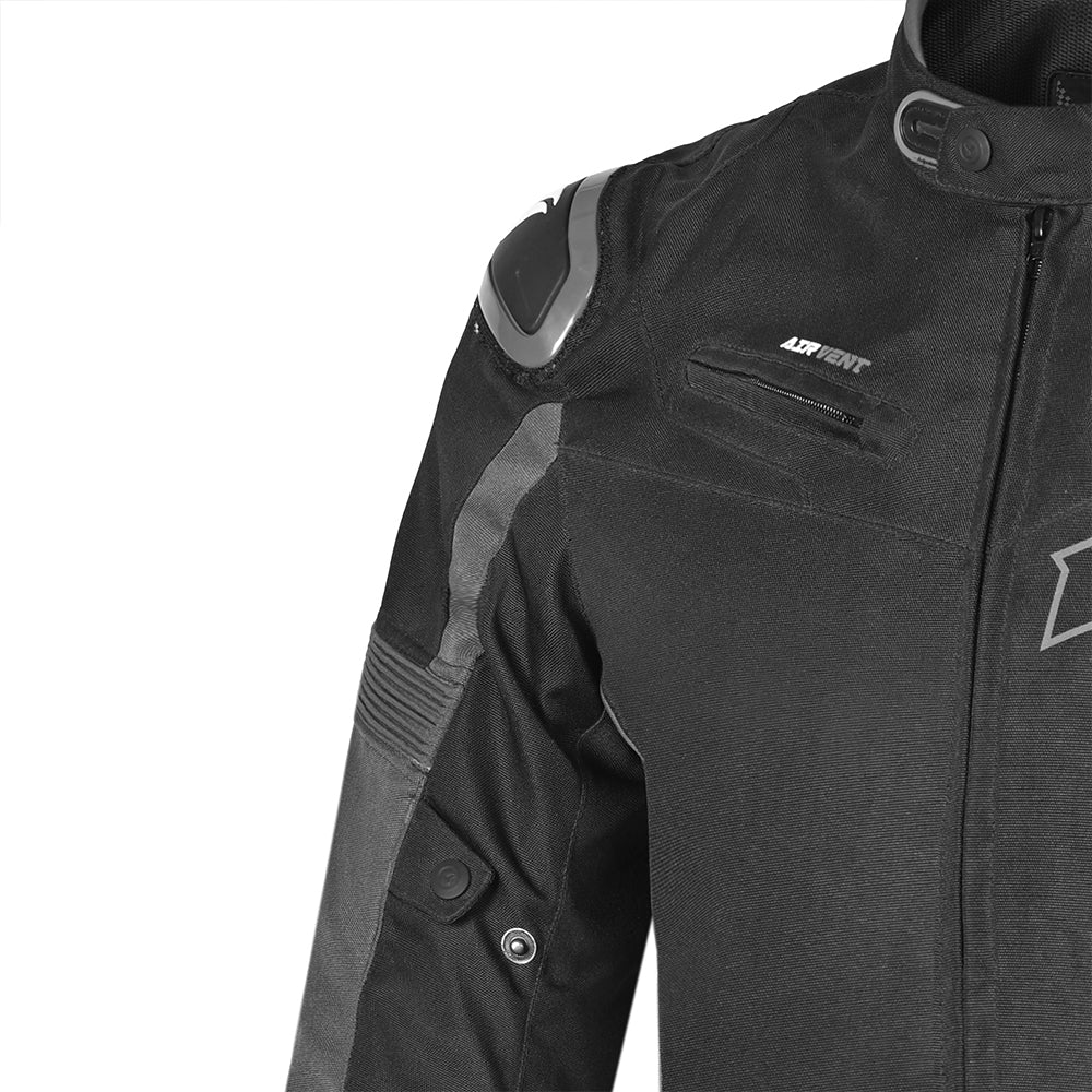 R-TECH Chaqueta Textil Knight Rider (Short) Negro/Antracita - CHAQUETA