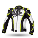 SPYKE - ARAGON EVO LEATHER JACKET BLACK/FLUOYELLOW