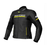 SPYKE IMOLA EVO 2.0 LEATHER JACKET BLACK FLUOYELLOW