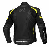 SPYKE IMOLA EVO 2.0 LEATHER JACKET BLACK FLUOYELLOW