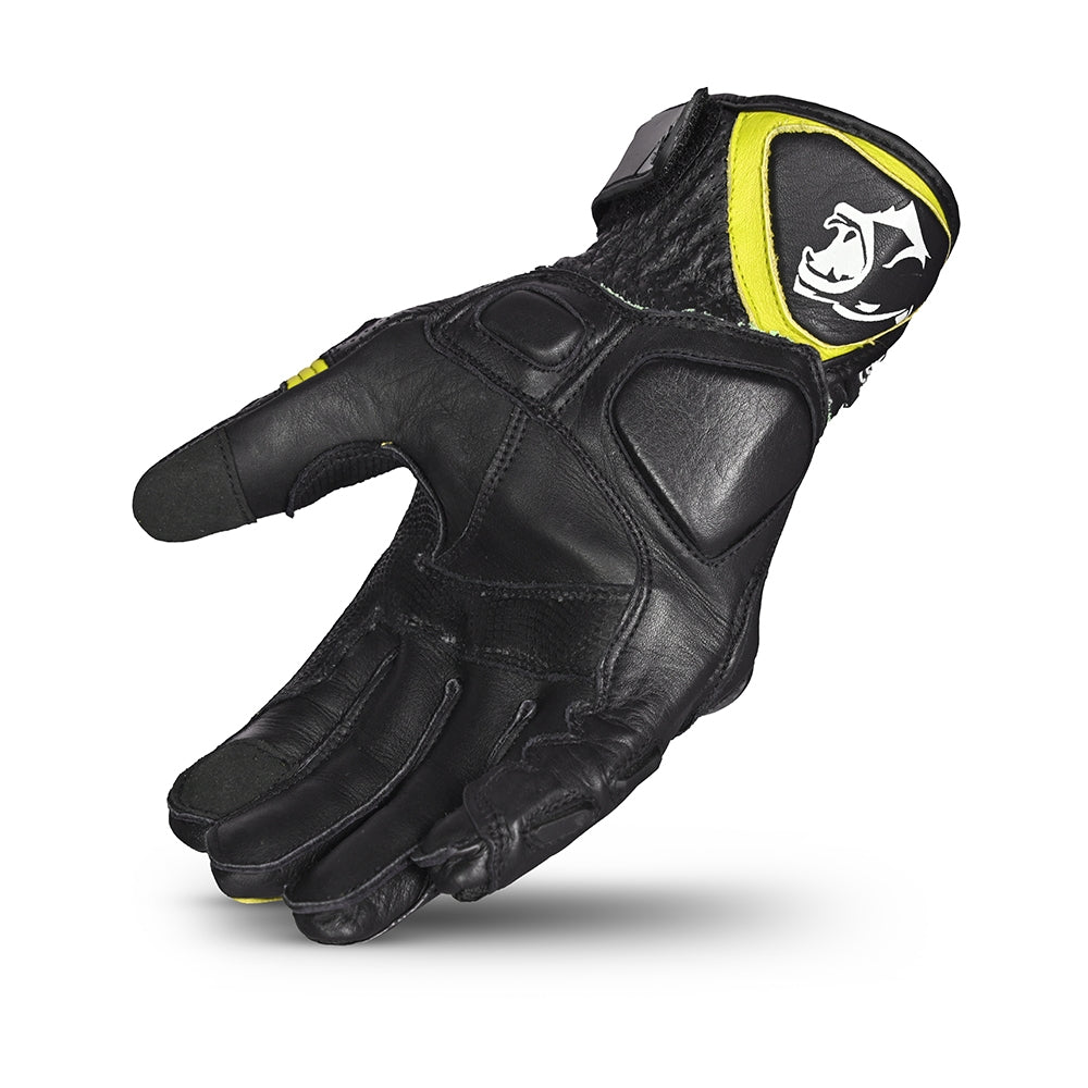 BELA - Guante Piel Rocket Short Negro/Amarillo Fluor - SECURTEX MOTOR S.L (t/a MaximoMoto)