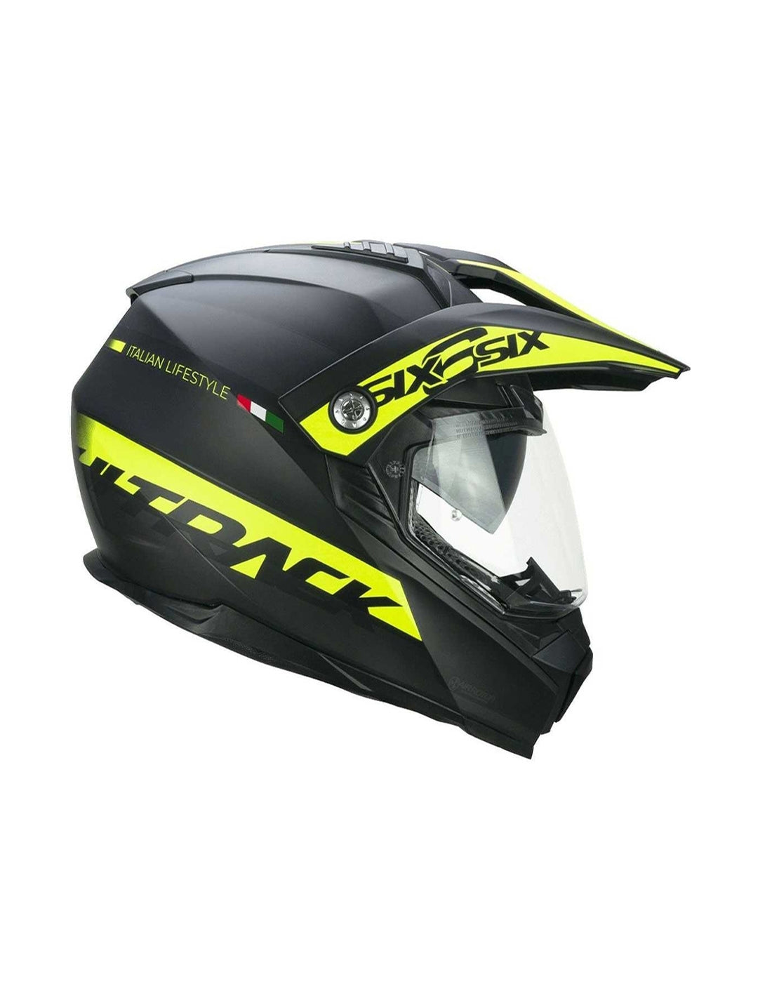 CGM 666S TWIN HITRACK Casco Aventura Negro Mate Amarillo
