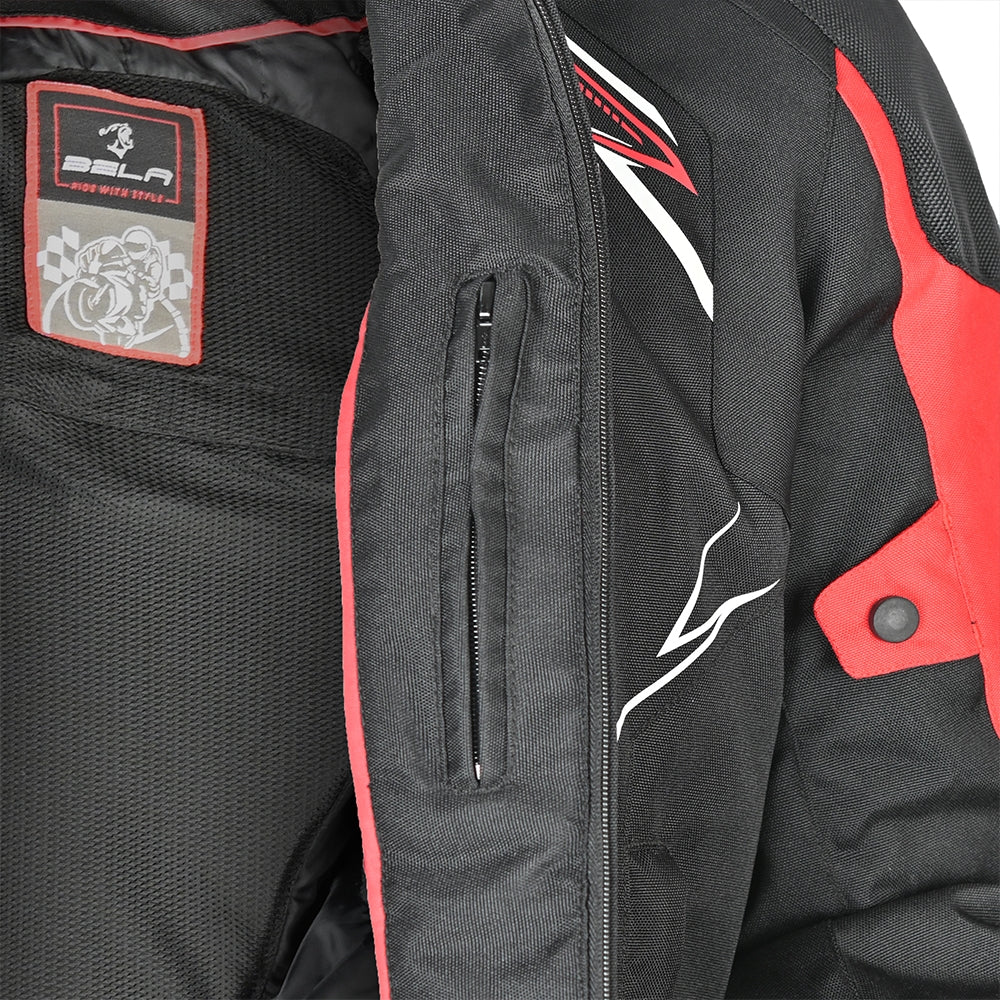 BELA - Chaqueta Textil Panther Negro/Rojo - SECURTEX MOTOR S.L (t/a MaximoMoto)