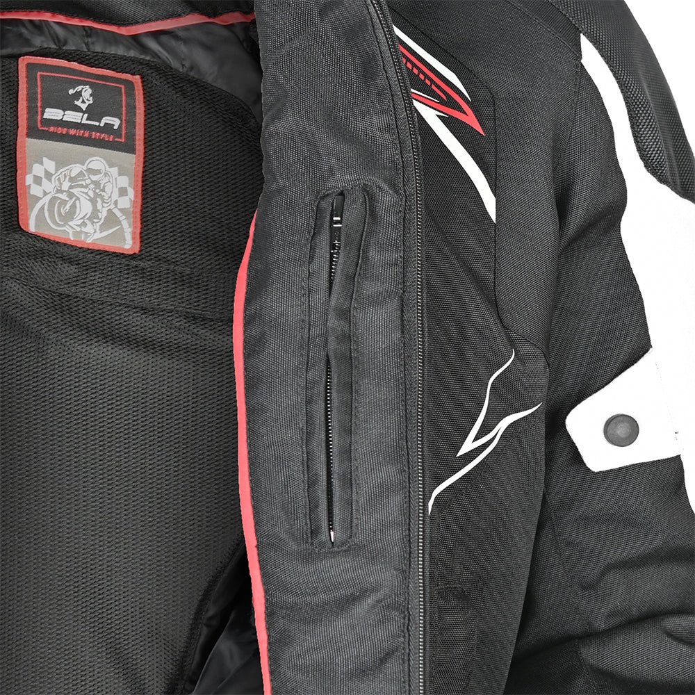 BELA - Chaqueta Textil Panther Negro/Blanco/Rojo - SECURTEX MOTOR S.L (t/a MaximoMoto)