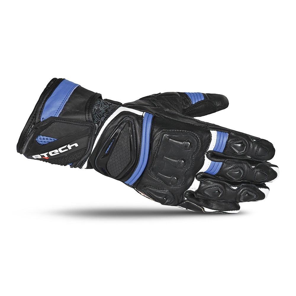 R-TECH - Guante Piel Robo Lady Negro/Azul