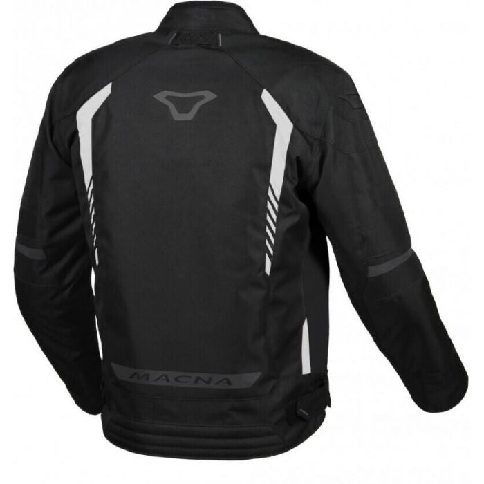 MACNA TAZAR Impermeable Moto Textil Chaqueta Blanco Negro - CHAQUETA