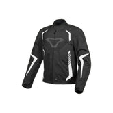 MACNA TAZAR Impermeable Moto Textil Chaqueta Blanco Negro - CHAQUETA