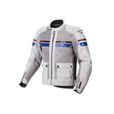 MACNA Fluent Moto Hombre Textil Chaqueta Gris Claro Azul Rojo - CHAQUETA