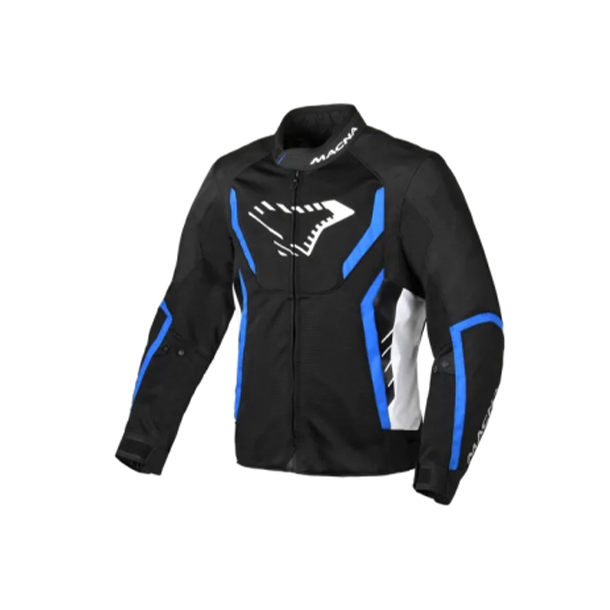 MACNA GRISCO Hombre Moto Textil Chaqueta Negro Blanco Azul - CHAQUETA