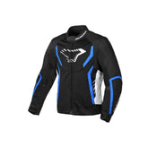 MACNA GRISCO Hombre Moto Textil Chaqueta Negro Blanco Azul - CHAQUETA
