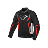MACNA GRISCO Hombre Moto Textil Chaqueta Negro Blanco Rojo - CHAQUETA