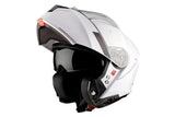MT Genesis SV Solid A0 blanco brillante Casco modular de motocicleta - CASCO