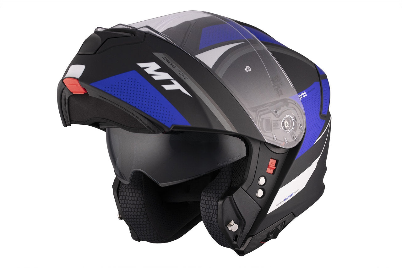 MT Genesis SV Cave A7 Casco frontal abatible mate para motocicleta - CASCO