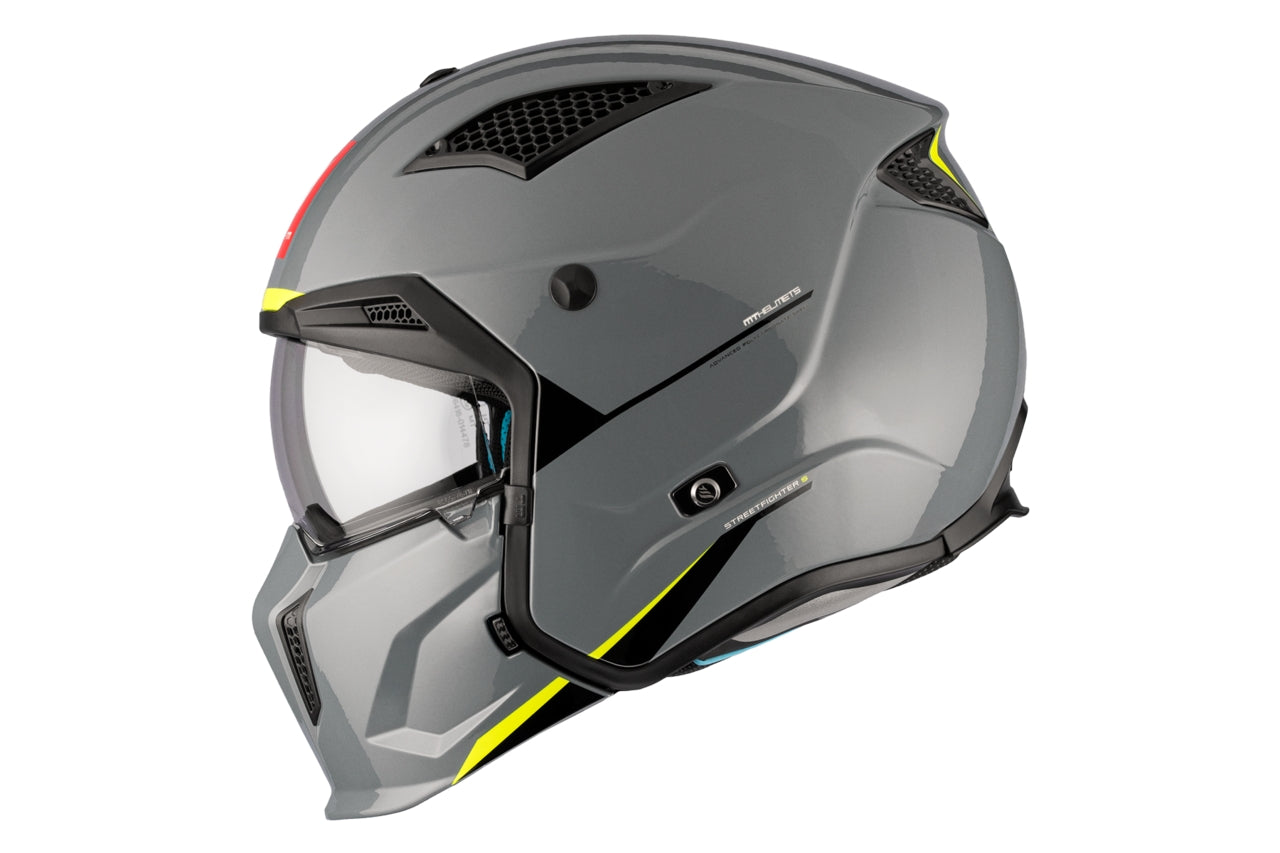 MT Streetfighter S SV Solid A22 gris brillante Casco de moto modular - CASCO