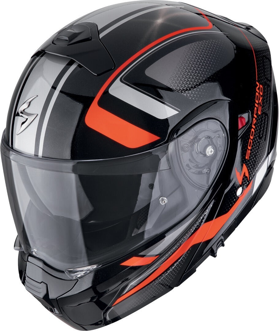 SCORPION EXO-930 EVO ARDENS CASCO MODULAR NEGRO METALIC ROJO