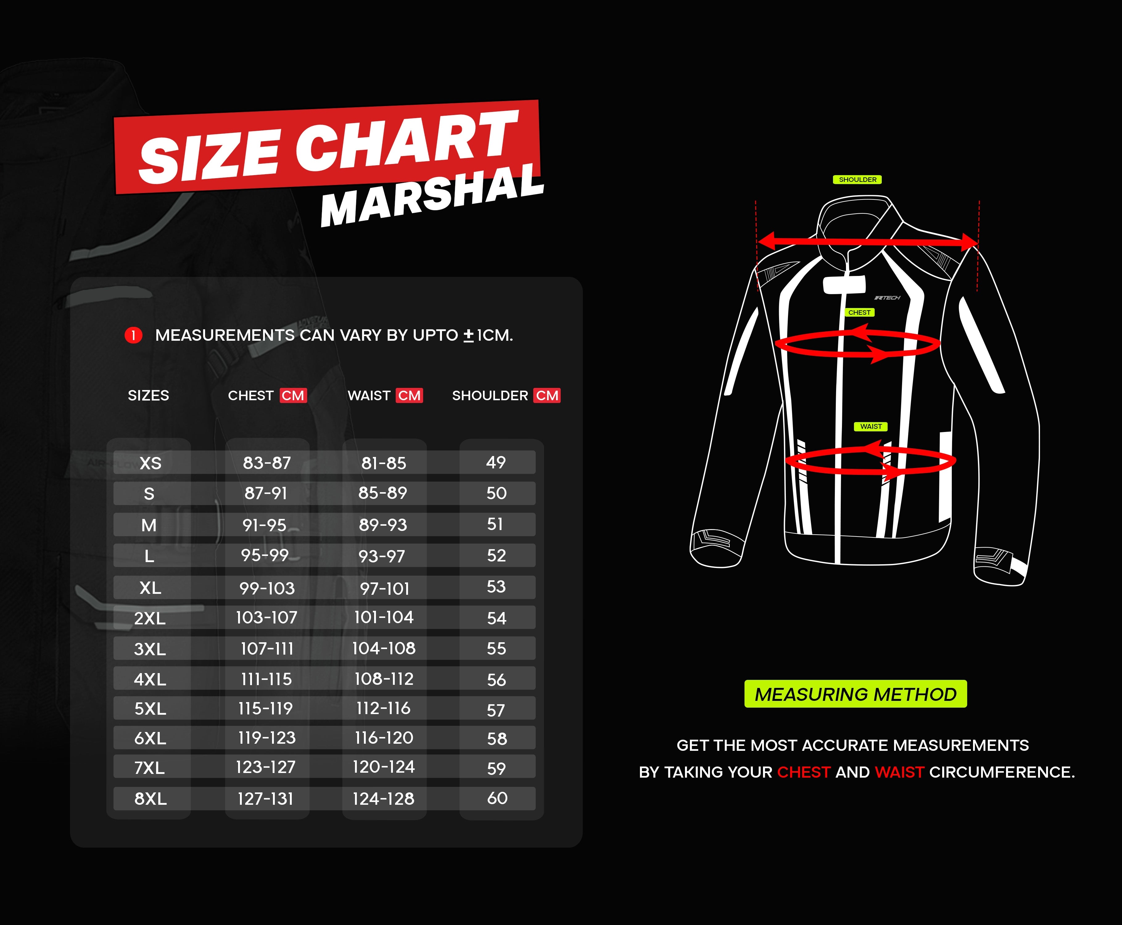 R-TECH - Chaqueta Textil Marshal Negro/Amarillo Fluor - SECURTEX MOTOR S.L (t/a MaximoMoto)