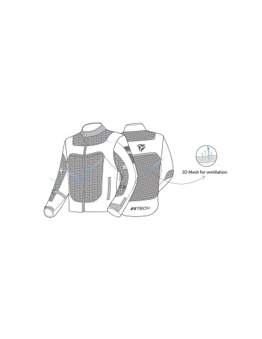 R-TECH - SPIRAL MESH Hielo/Negro/ Rojo