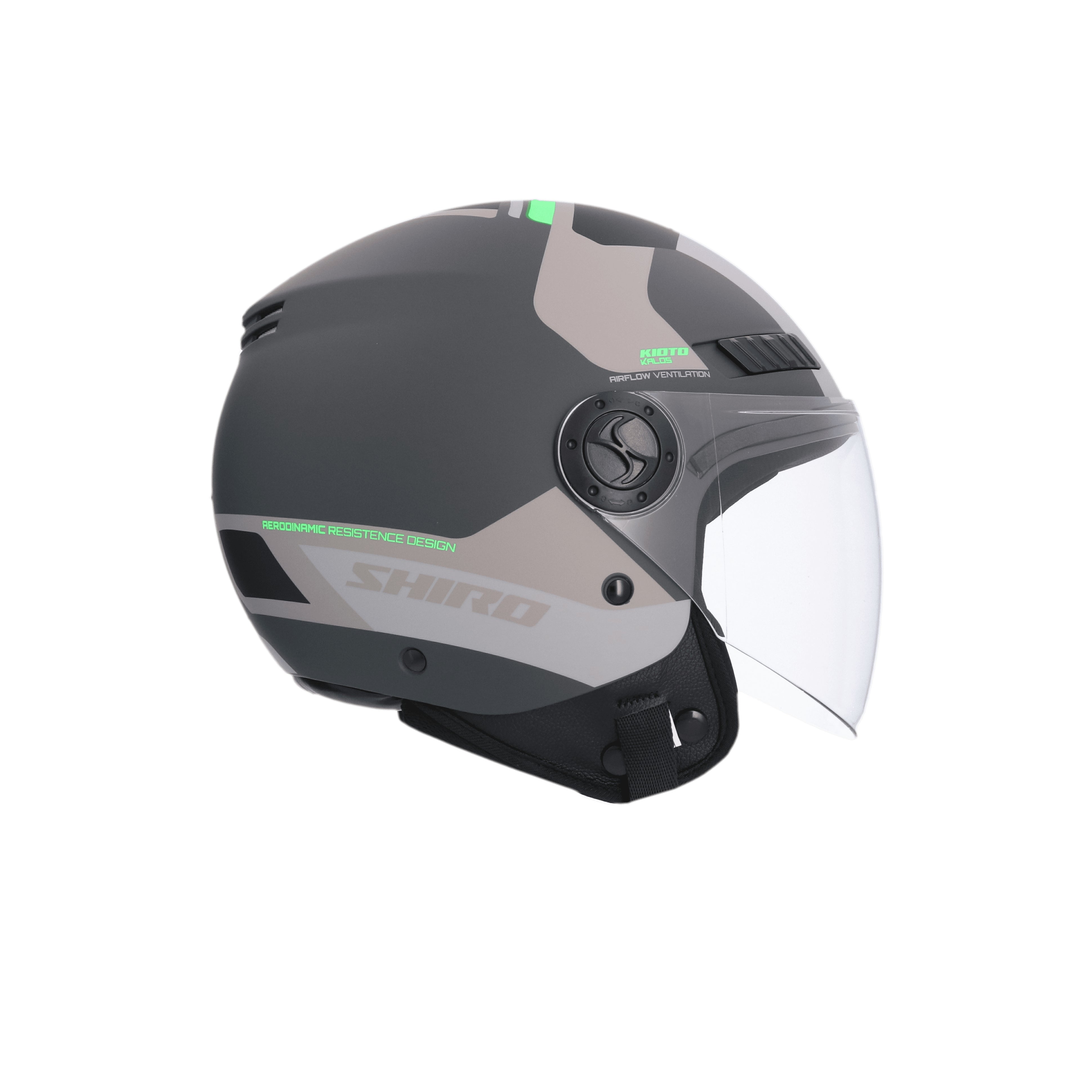 SHIRO CASCO KIOTO KALOS GRIS MATE - SECURTEX MOTOR S.L (t/a MaximoMoto)