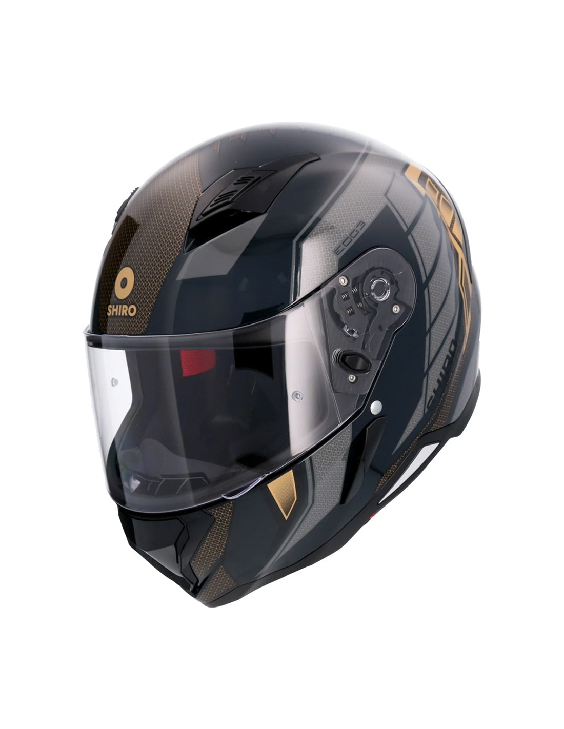 SHIRO CASCO HUNTER SH-890 EDGE BLACK GOLD - SECURTEX MOTOR S.L (t/a MaximoMoto)