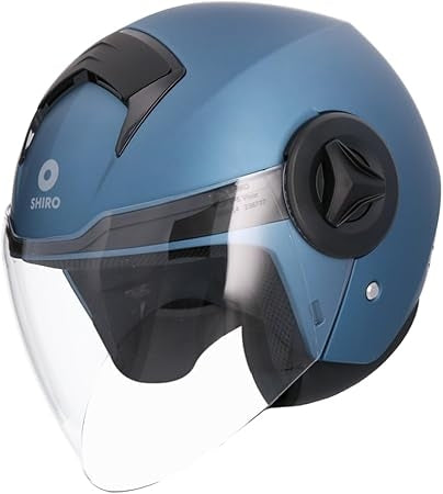 SHIRO CASCO ATENAS MONOCOLOR AZUL MATE - SECURTEX MOTOR S.L (t/a MaximoMoto)