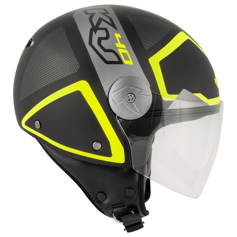 KAPPA KV40 Hawaii Moto Cara Abierta Casco Negro Gris Amarillo - CASCO