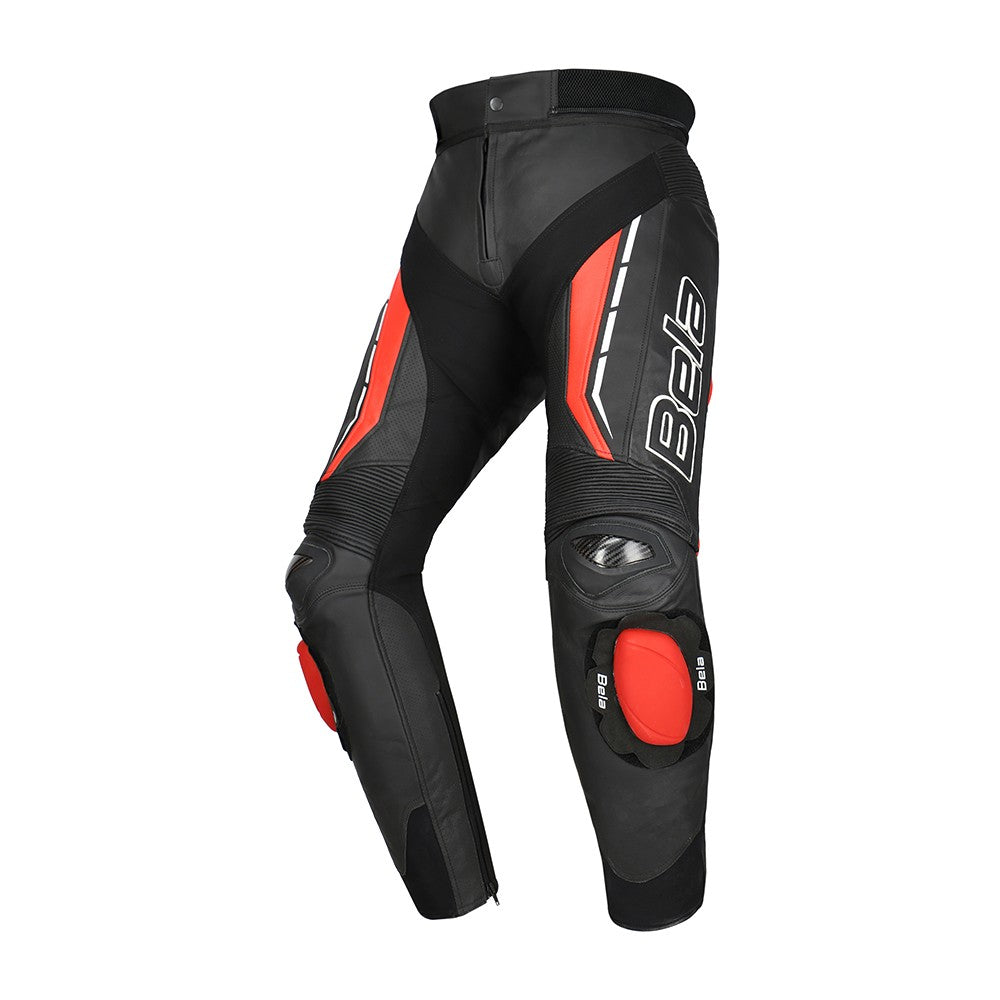 BELA - Pantalón Piel Rocket Man Pant Negro/Rojo - SECURTEX MOTOR S.L (t/a MaximoMoto)