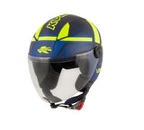 KAPPA KV40 Hawaii Scooter Cara Abierta Casco Azul Mate Amarillo - CASCO