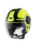 KAPPA KV37 EVO Motocicleta Jet Casco Titanio Mate Negro Amarillo - CASCO