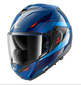 SHARK OXO MEKARIUM Azul Chromo Naranja Casco De Moto