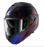 SHARK OXO SPEED-TECH Mat NEGRO Azul Rojo Casco De Moto