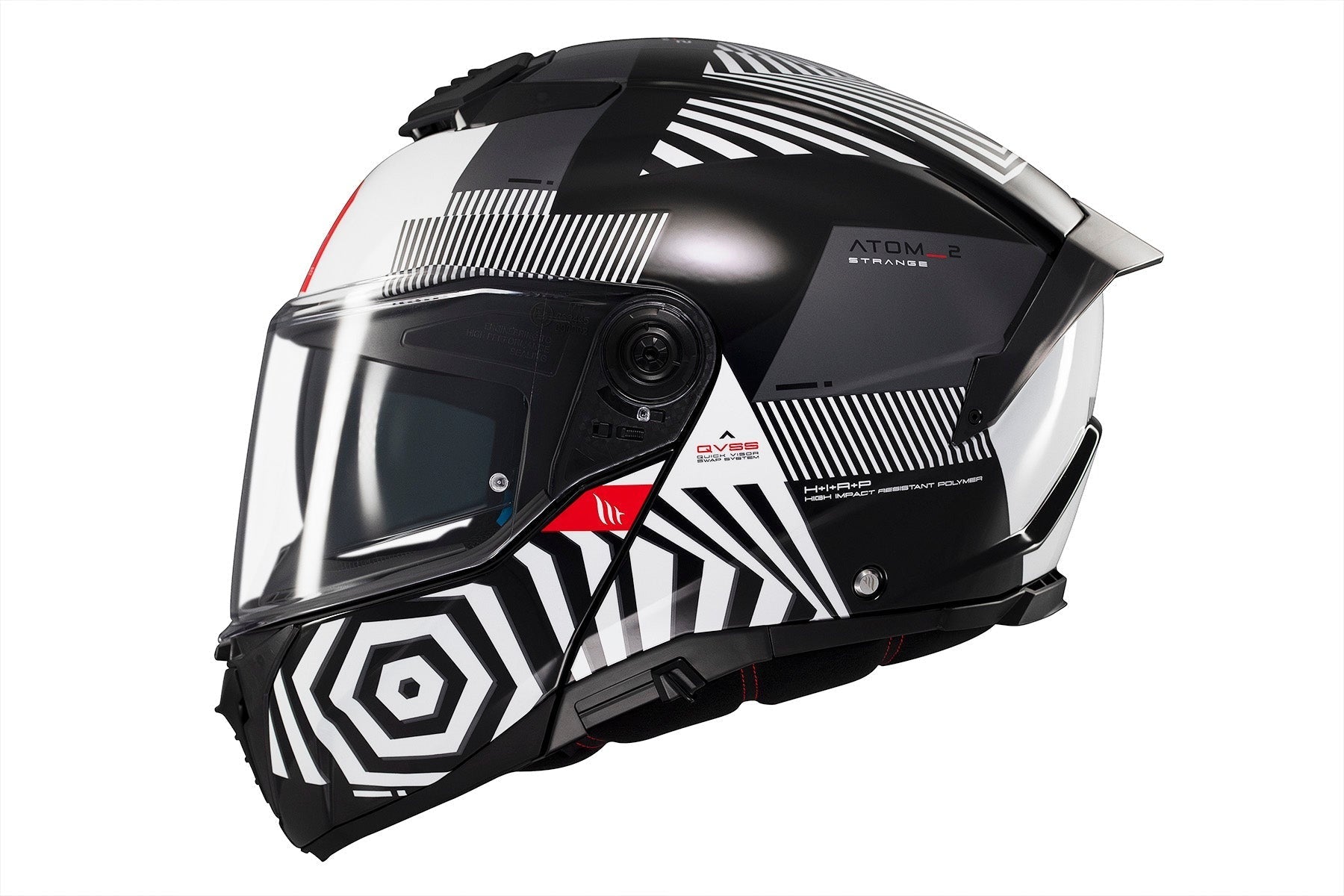 MT Atom 2 Strange B2 con parte delantera abatible brillante Casco de motocicleta
