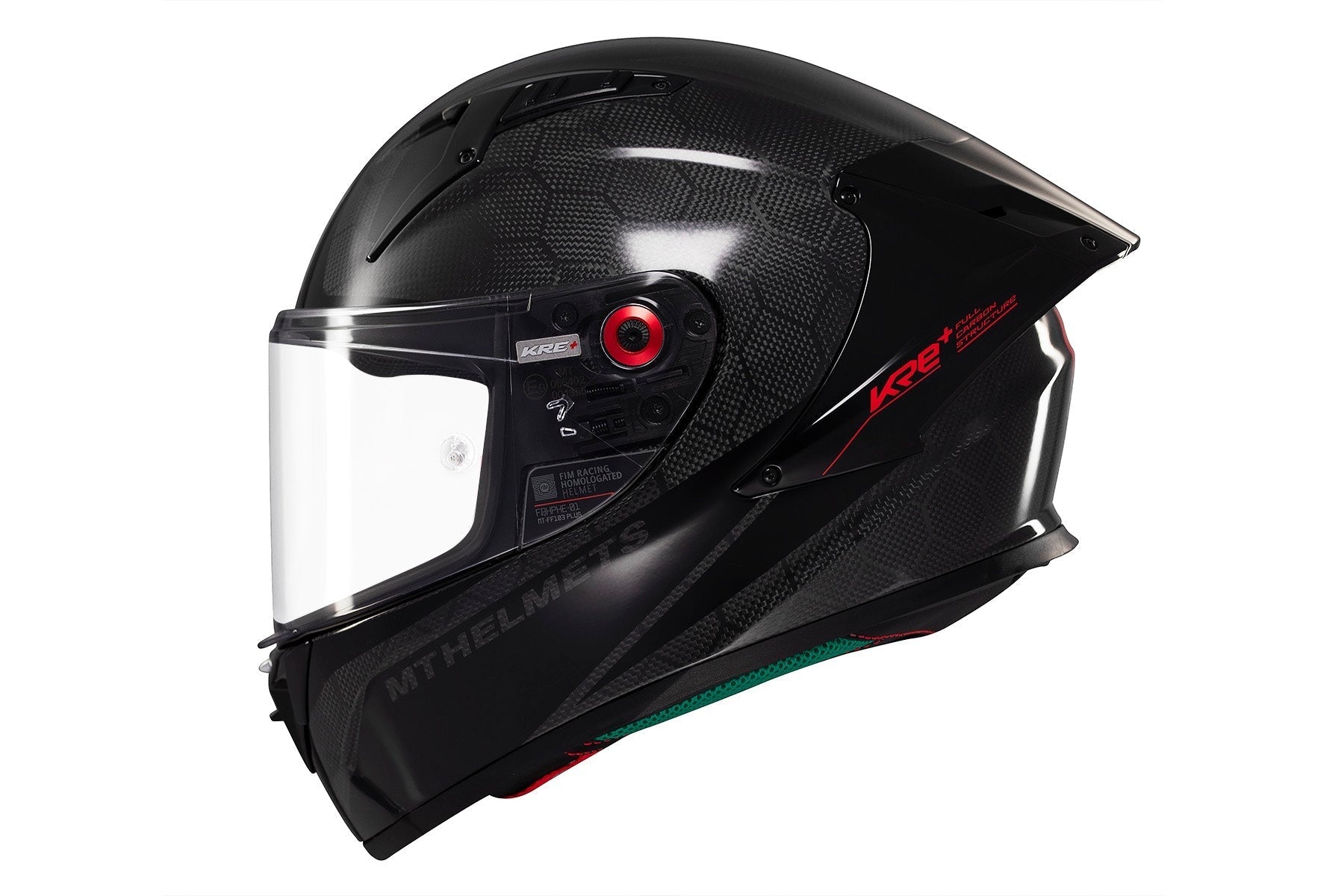MT KRE + S Solid A11 de carbono brillante Casco integral para moto - CASCO