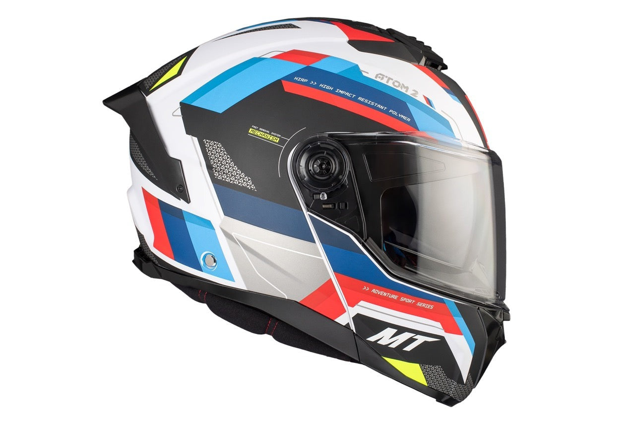 MT Atom 2 Sv Bast A0 Gloss Pearl Casco de motocicleta abatible - CASCO