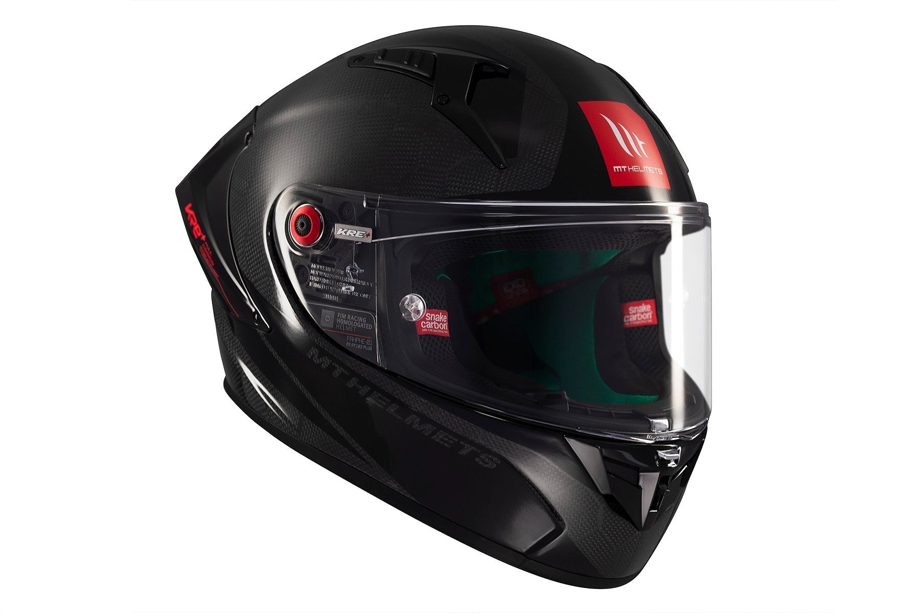 MT KRE + S Solid A11 de carbono brillante Casco integral para moto - CASCO