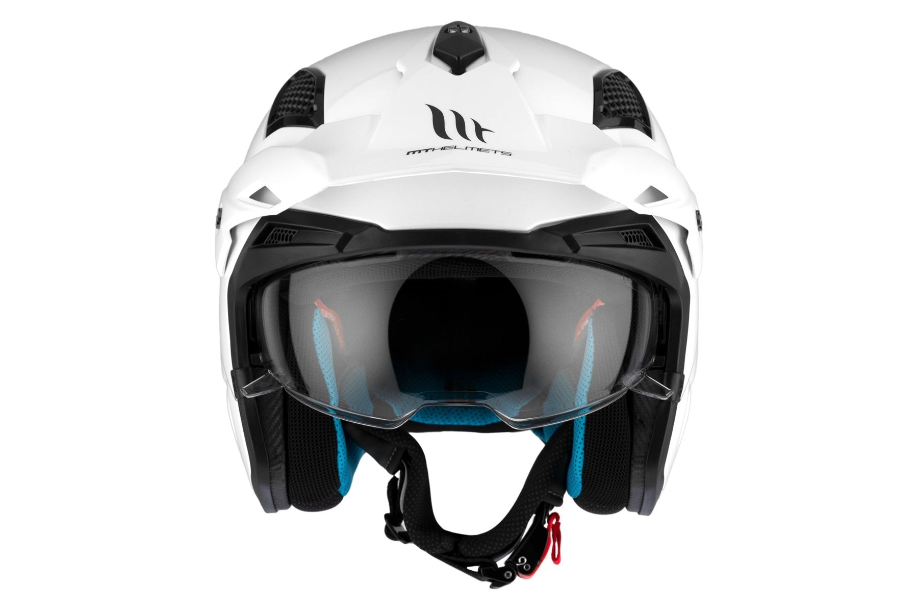 MT District Sv Solid A0 en blanco brillante Casco de moto todoterreno - CASCO