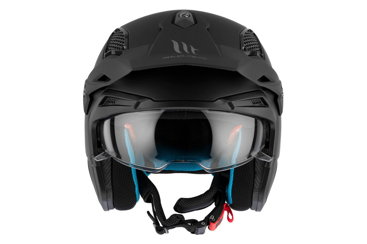 MT District Sv Solid A1 negro mate Casco de moto carretera todoterreno - CASCO