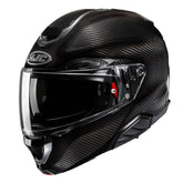 Casco de motocicleta modular abatible HJC RPHA 91 en color negro carbono