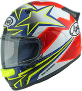 ARAI QUANTIC STAR & STRIPES CASCO INTEGRAL ROJO BLANCO AZUL AMARILLO FLUOR