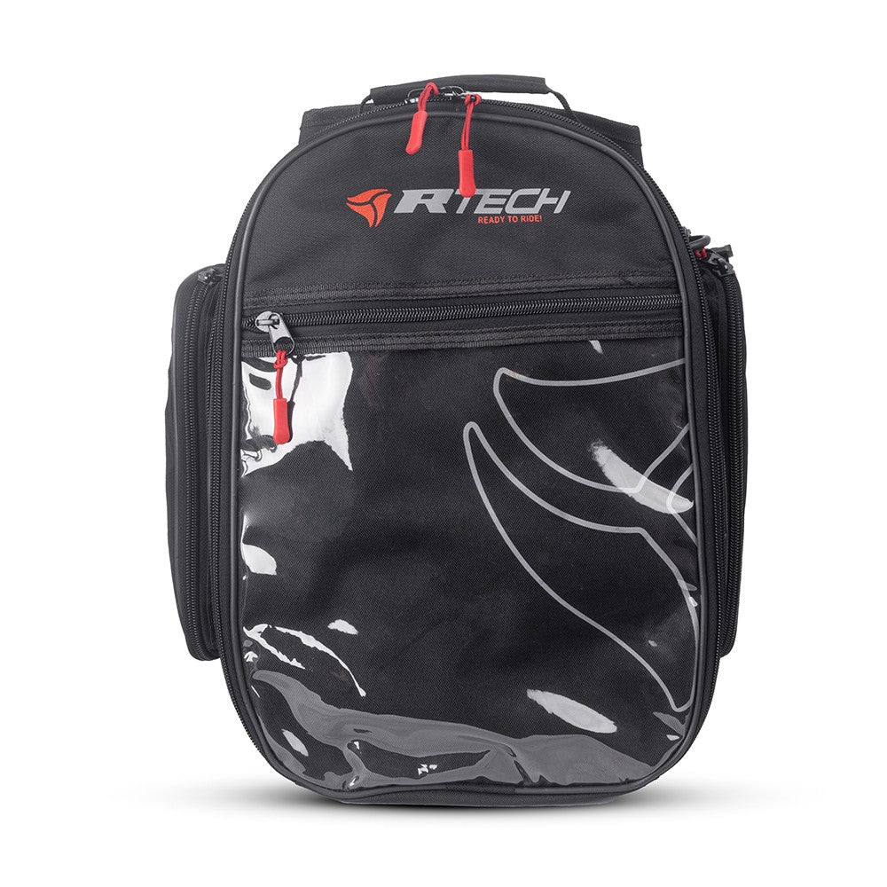 R-TECH - Mochila Piel/Textil Trip - M / Negro